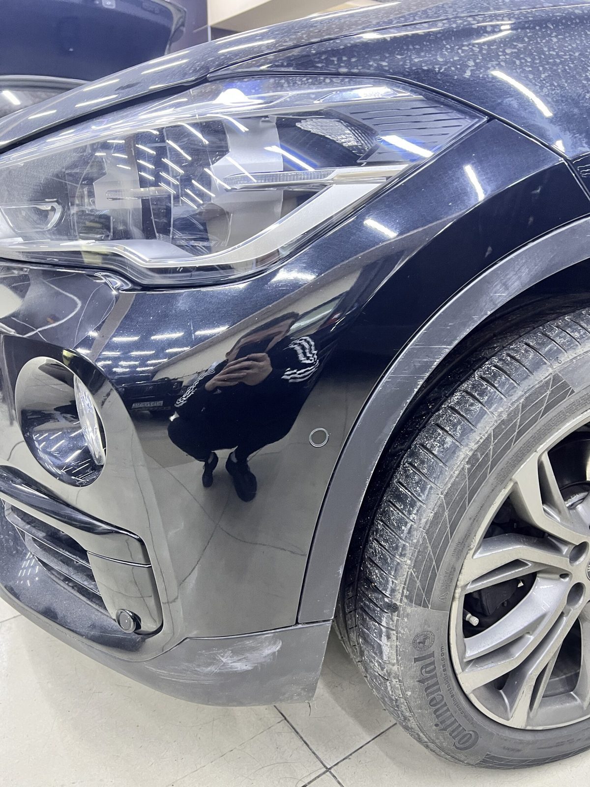 Полировка переднего бампера BMW X1 — фотоотчёт